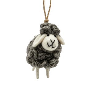 TUO29 New Year Sheep Hanging Wool Felt Fluffy Plush Sheep Pendant Lovely Cute Lamb Decoration Christmas