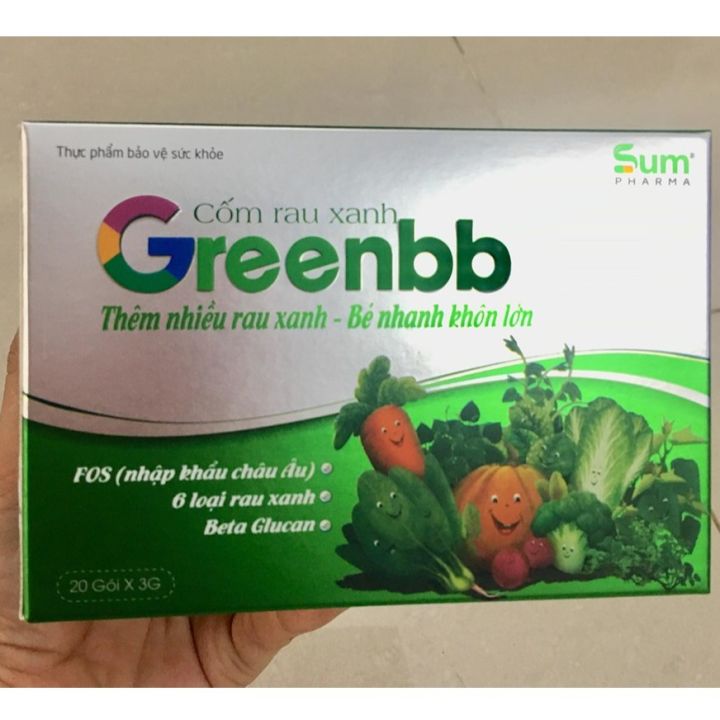 Cốm rau xanh green bb - Bổ sung chất xơ giúp nhuận tràng, giảm táo bón, tăng cường tiêu hóa (20 gói)