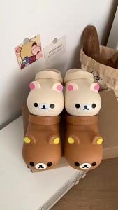 2025 Summer GirlS Style Rilakkuma Clogs Non-Slip Odor-Resistant Cute WomenS Summer Outdoor Closed-Toe Sandals