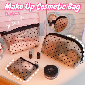 Grenadine Cute Heart Cosmetic Bag Women Protable Make Up Cosmetic Bag Ins Multifunction Storage Box