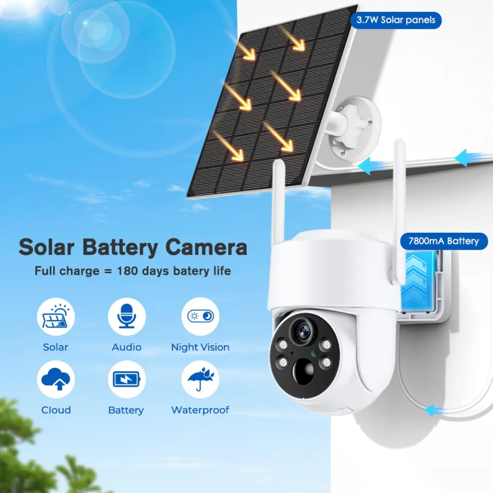 BESDER Solar CCTV Camera 4MP WiFi Camera Outdoor PIR Human