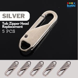 BATHI KA09 Kepala Resleting Pengganti Besi 5pcs Tab Zipper Head Puller Replacement
