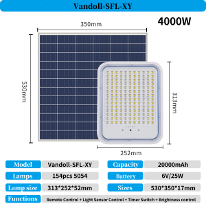JD ไฟถนน LED คุณภาพสูงพลังงานแสงอาทิตย์กันน้ำ IP67 พร้อมแบตเตอรี่ ในตัวและระบบควบคุมระยะไกล