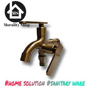 kran shower cabang 2 brown gold 06B / keran air double 1/2 inch coklat glossy