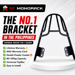 HONDA WAVE 110 / DASH TOPBOX BRACKET PLUG AND PLAY HEAVY DUTY LIFETIME WARRANTY DOUBLE POWDER COATED