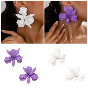 Elegant Flower Studs Earrings Fashion Ear Pendant Flower Ear Handmade Ear Studs Alloy Texture for Daily Party
