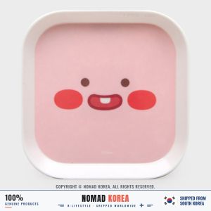 Daiso Korea Kakao Friends Khay đựng trang sức Little Apeach vuông cỡ nhỏ 15 x 15 cm màu hồng để bàn