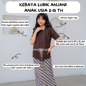 SET KEBAYA LURIK ANAK ANJANI SET KEBAYA LURIK LENGAN PENDEK ROK PANJANG