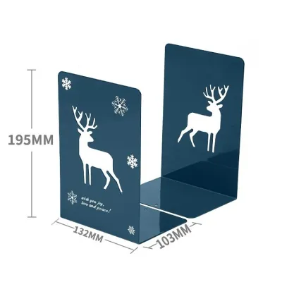 Set 2 miếng chặn sách kim loại giá đỡ sách bằng kim loại họa tiết decor bàn học