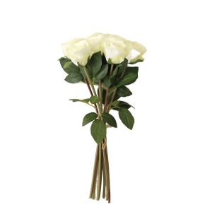 KNQ12 8 Heads Artificial Rose Flower Branches Realistic Handmade Simulation Rose Flower DIY Vase Decor Real Touch Fake Flowers Home Living Room Decor