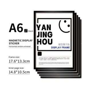 A4 Magnetic Picture Photo Frame 5Pcs Fridge Memo Board for Home Office Recipe Photos Kids Art