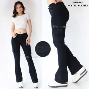 7C-G HW CUTBRAY CARGO WANITA CELANA JEANS CUTBRAY CARGO WANITA CUTBRAY CARGO HITAM