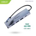 Robot USB-C HUB HT255S 5 in 1 Adapter with HDMI 4K, PD100W, USB 3.0 HUB - Garansi Resmi. 