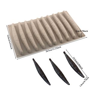 MINIAT Vanilla Design Silicone Chocolate Molds 10-Cell Non-Stick Chocolate Bar Mold Durable Finger Biscuits Cake Mold for Chocolate Making