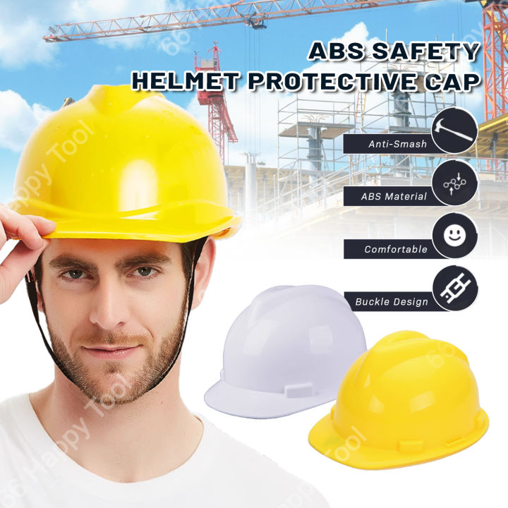 ABS Safety Helmet Protective Cap Worker Job Site Construction Head Protection Proof Yellow Topi Keselamatan
