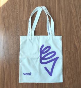 Túi tote Vani màu tím trắng thiết kế đơn giản