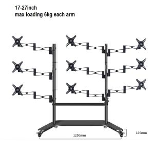 2 to 9 monitor  floor stand 17-32inch monitor cart SPEEDSMOUNT small TV touchscreen tablet height adjustable swivel full motion arm