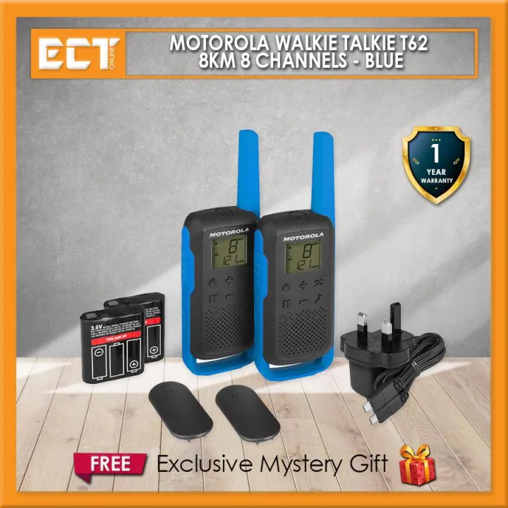 Motorola Walkie Talkie T62 (8KM, 8 Channels) - Blue