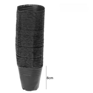 100Pcs Plastic Black Seedling Nursery Pots Seed Starting Grow Bag Flower Plant Breathable Container Garden Vegetable Box Cuttings