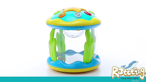 Baby Music Toy LED Flash Tambourine Electronic Projection Rotating Drum for Toddler 4 5 Kid Education Toy Birthday Gift
