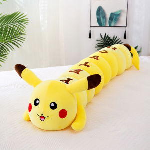 Cute Caterpillar Pikachu Plush Toy Sleeping Leg-Supporting Pillow Baby Doll Doll Long Pillow Bed