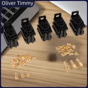 [Oliver Timmy] 5 Sets Lot DIY Accessories Car Relay Connector Socket Without Wire With Terminal Modified Nylon Flame Retardant