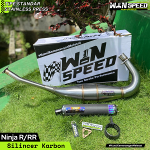 Knalpot Ninja RR SS R Stainless Press Tipe Kobra Medium Karbon Series Original Winspeed Performance