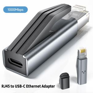 USB-C nữ để RJ45 nam Cổng kết nối Gigabit Ethernet 1gbps Card mạng di động cho máy tính xách tay MacBook chuyển đổi chuyên nghiệp Router