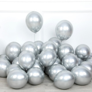 Balon Latex Chrome 12 Inch Double Metalik Isi 50 Pcs Untuk Perlengkapan Pesta Ulang Tahun