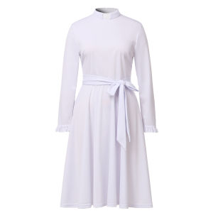 Catholic Church Ministers Clergy Pastor Dress for Women Long Sleeve Loose Elegant Midi Dress