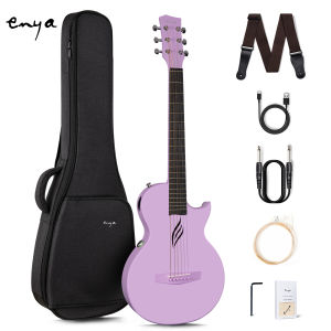 Đàn guitar điện acoustic Enya NOVA Go SP1 bằng sợi carbon với Smart AcousticPlus 35 inch Travel Acustica Guitarra Bộ sản phẩm gồm túi đựng đàn dây đeo cáp sạc cáp nhạc cụ