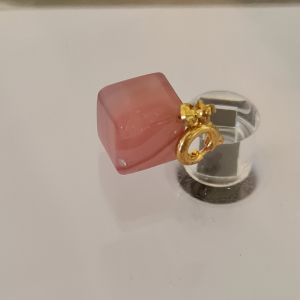 Pink Crystal Cube Charm