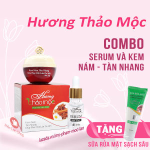 [Hoàn tiền 20%] Bộ kem nám tàn nhang đồi mồi dưỡng trắng da giúp phục hồi làn da mới Hương Thảo Mộc gồm kem và serum tặng sữa rửa mặt - Mỹ phẩm Mộc Lan Chăm Sóc Da Phù Hợp Mọi Loại Da - Lazada