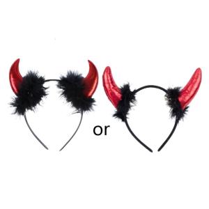 Adult Children Halloween Devil Headband Cosplay Costume Fancy Party Glitter Demo