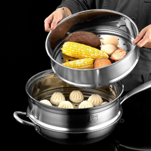Steamer-Cookware 26/28/30/32cm Stainless Steel Veggie Steamer-Grid Vegetable Food-Steamer Basket Insert Kitchen Saucepot