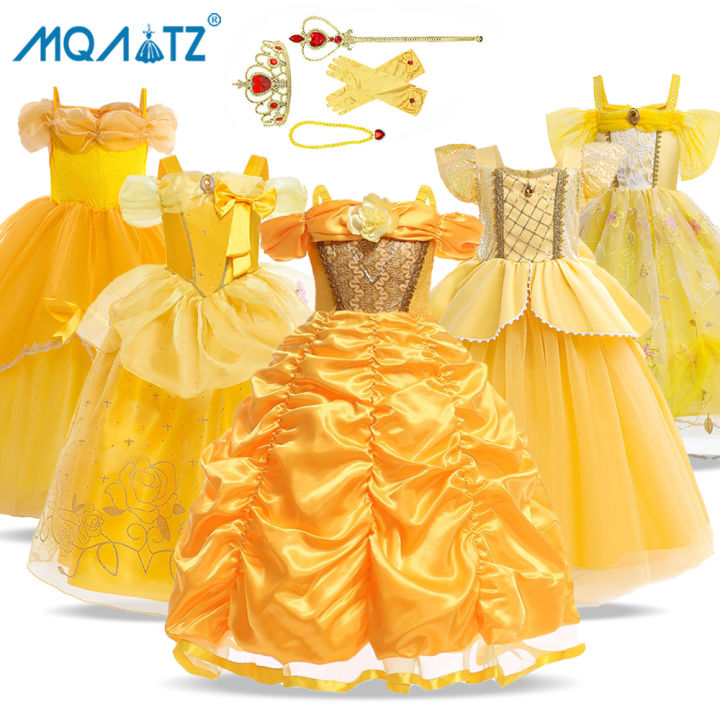 MQATZ Girls Belle Dress Kids Ball Gown Princess Costume For Beauty and the  Beast Children Christmas Birthday Carnival Party Cosplay SMR010 | Lazada PH