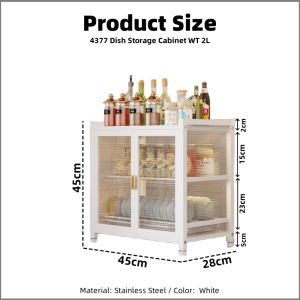 【PLAYFUL】2/3 Tiers Stainless Steel Dish Rack With Door Dish Drainer Kitchen Storage Rack