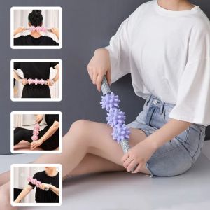 XGA38 Cervical Massage Stick Roller Calf Neck Wolf Teeth Stick Therapy Tools Back Fascia Stick Yoga