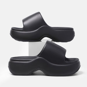 [Free Shipping] Thick-Soled High-Heeled Slip-On Sandals For Women Summer Outdoor Wear Height-Increasing Non-Slip Slippers High-End Fish-Mouth EVA Sandals