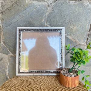 Bingkai Foto + Kaca PERSEGI KOTAK 20x20 cm Minimalis Ukir Murah Tersedia Harga Grosir estetik aesthetic Kaca Frame Pigura Mdf