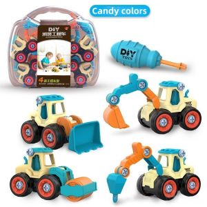 SG DIY Buildable Construction Vehicle Toy | Boys Screw Assembly Educational Kit | Realistic Disassemble-and-Slide Model