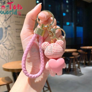 Gantungan Kunci Bear Love Couple Keychain Beruang hati lucu mewah gantungan kunci tas rumah motor Lovely Runner