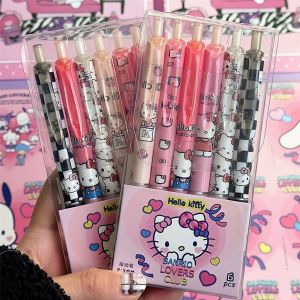 Sanrio Gel Pen Kawaii Hello Kitty Strawberry Cinnamoroll Kuromi Melody Student Stationery Write Pens 0.5 Black Exam Pen Ballpoint Pen