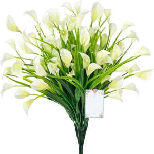 CHLOCH 1/2/5Pcss 33cm Artificial Calla Lily Bouquet UV Protection Plastic Fake Plant Lifelike Calla Lily Artificial Flowers Indoor Decor