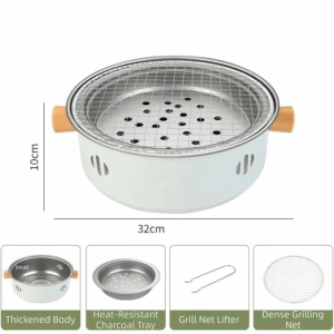 ADAM Thép không gỉ Chảo nướng thịt Có lưới nướng Kích thước nhỏ gọn Bếp nướng than Di động Thiết kế tách rời Lò nướng BBQ di động Sử dụng ngoài trời