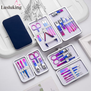 Bộ Dụng Cụ Làm Móng Tay 7/10/12/18 Món Cho Nam Nữ Bộ Dụng Cụ Cắt Móng Tay Bằng Thép Không Gỉ Bộ Dụng Cụ Chải Chuốt Du Lịch Cầm Tay Chăm Sóc Da Mặt Chăm Sóc Biểu Bì Móng Tay Với Bao Da Du Lịch Màu Xanh Hoàng Gia