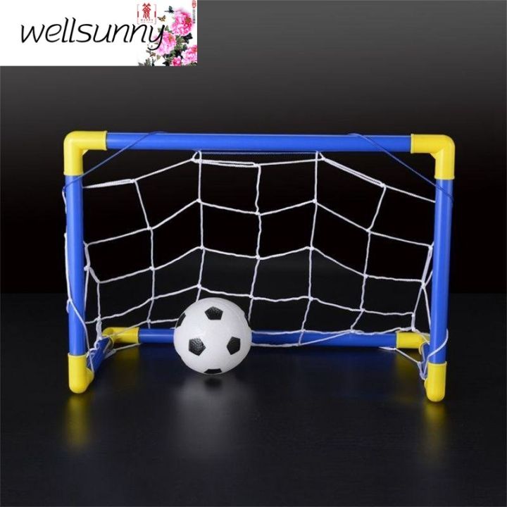 Wellsunny Indoor Mini Folding Football Soccer Ball Goal Post Net