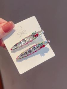 Cherry Sparkling Crystal Hair Clip for Broken Hair 2025 New high-end fashion with a unique design for women