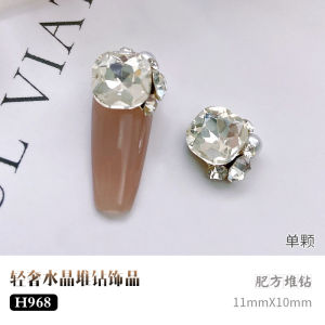Super Sparkle Crystal Pile Diamond Nail Art Jewelry / Crooked heart rectangle right angle hand-set pearl nail art 美甲水晶堆钻