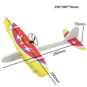 YUDESHUI có đèn LED Máy bay giấy quay tay 35932mm Có thể sạc lại bằng USB Máy bay phóng tay Chất lượng cao PP Máy bay lượn trực thăng
